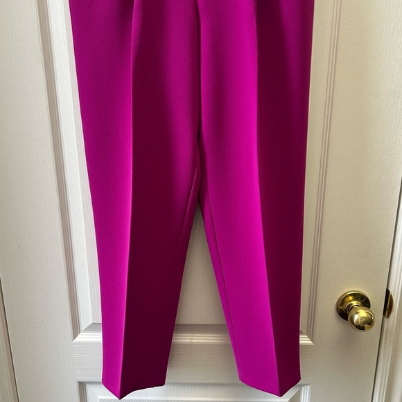 Topshop Trousers Betty Peg High Waisted Pants Magenta Pink Fuchsia Size 4 NWT - Picture 6 of 14